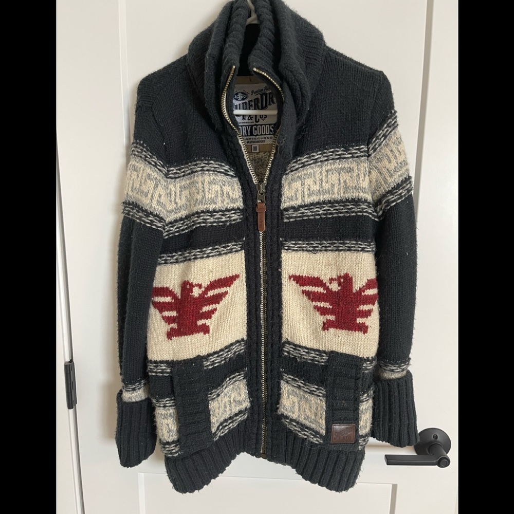 Super Dry Siwash Sweater with zipper